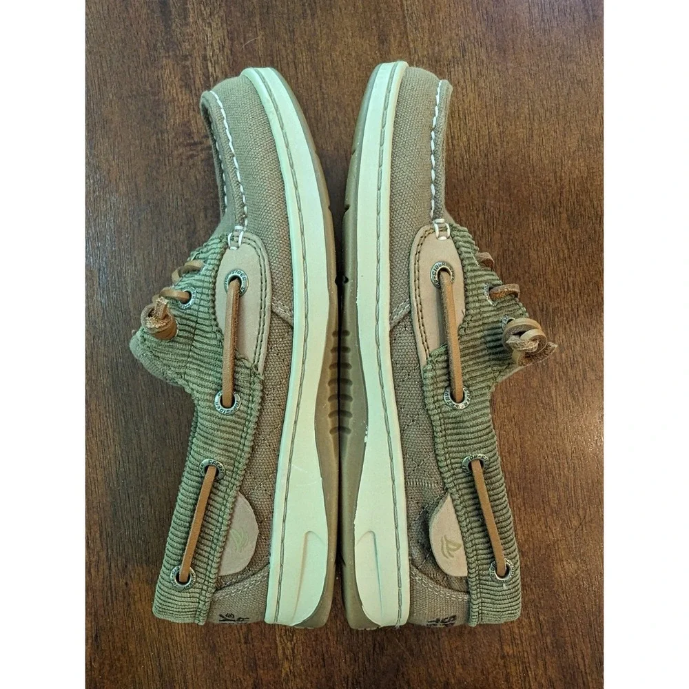 Sperry Top Sider Shoes Womens 5 M Boat Corduroy Brown Canvas Low Top STS90251